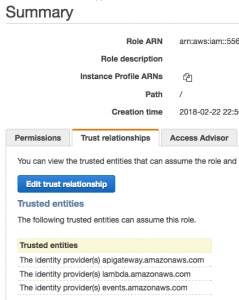 Trust relationships for lambda